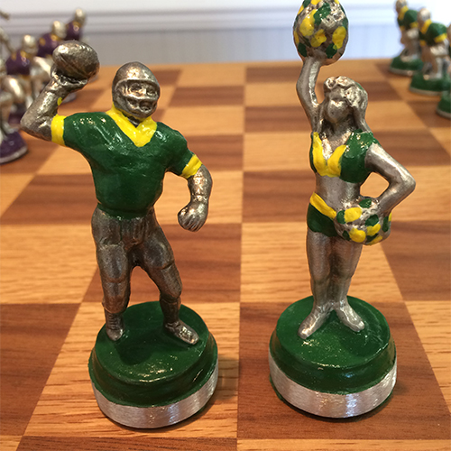 WM JMU Pewter Chess Set football cheer